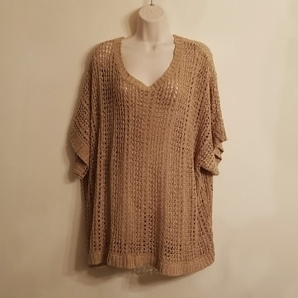 Faded glory Camel knit top cover up